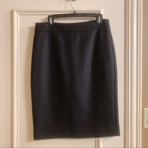 Black J. Crew No 2 Pencil Skirt 100% Wool Sz 10